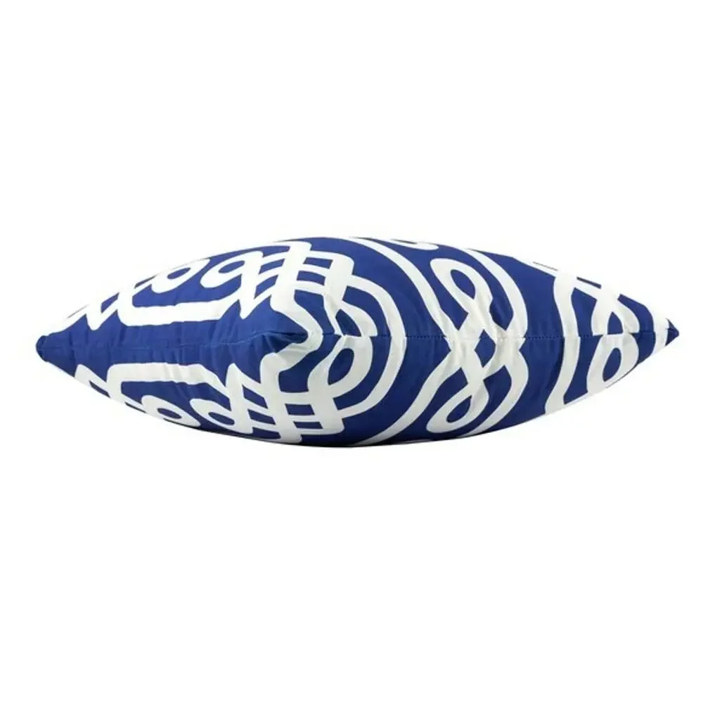 Divine Home Aegean 05 Indoor/Outdoor Accent Throw Pillow, Navy/White 17